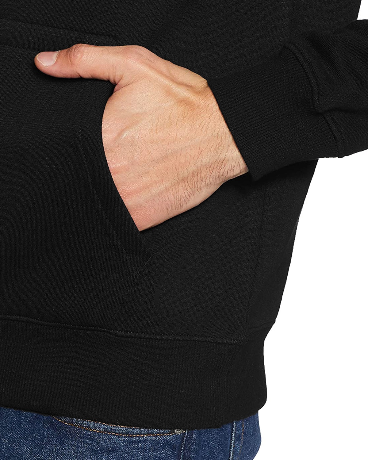 Men Black Long Lasting Printed Hoodie