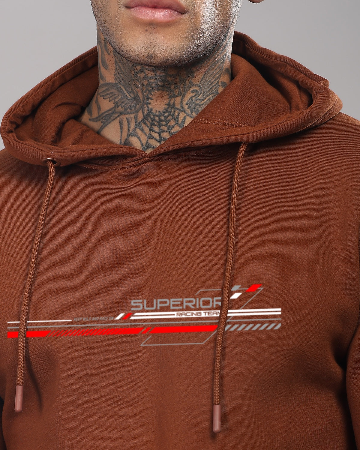 Men Brown Long Lasting Printed Hoodie