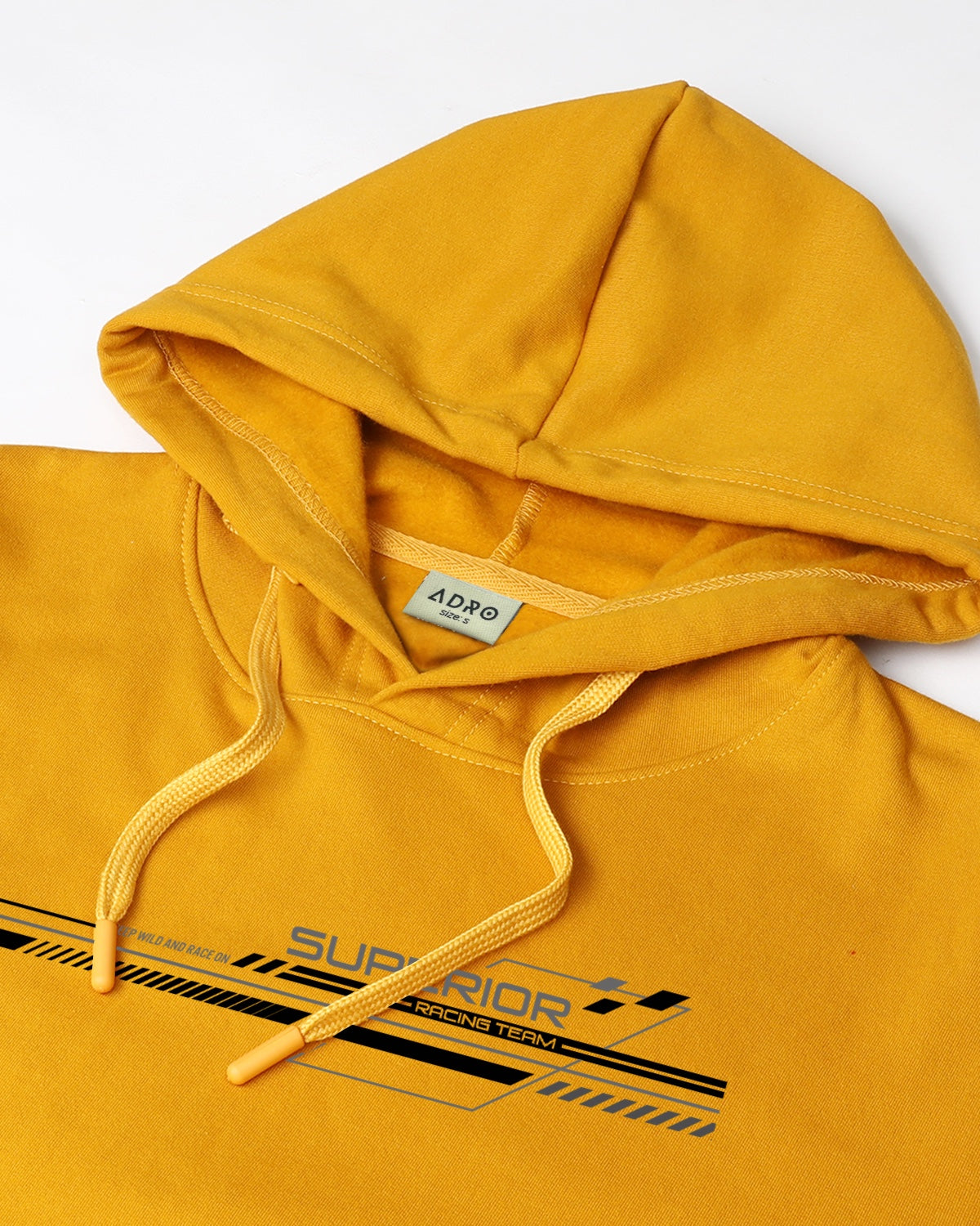 Men Mustard Long Lasting Printed Hoodie