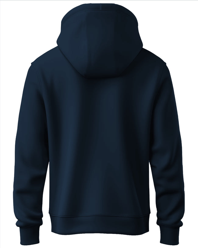 Men Navy Blue Long Lasting Printed Hoodie