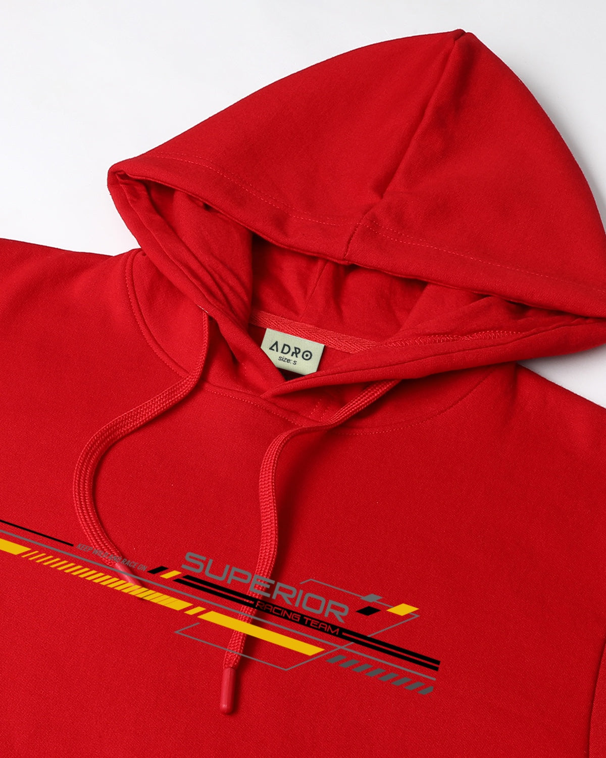 Men Red Long Lasting Printed Hoodie