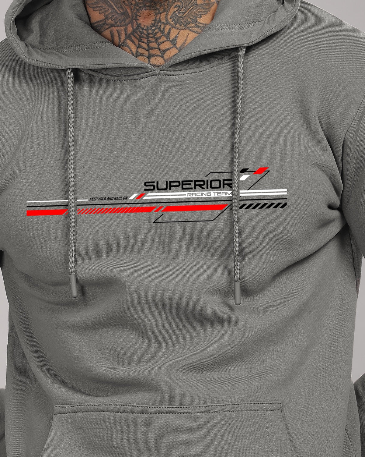 Men Grey Long Lasting Printed Hoodie