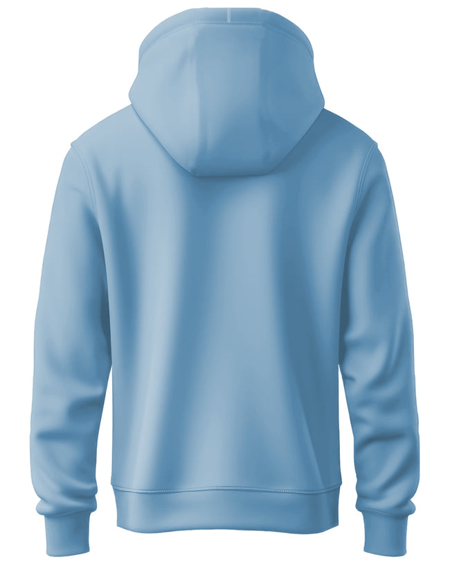 Men Sky Blue Long Lasting Printed Hoodie