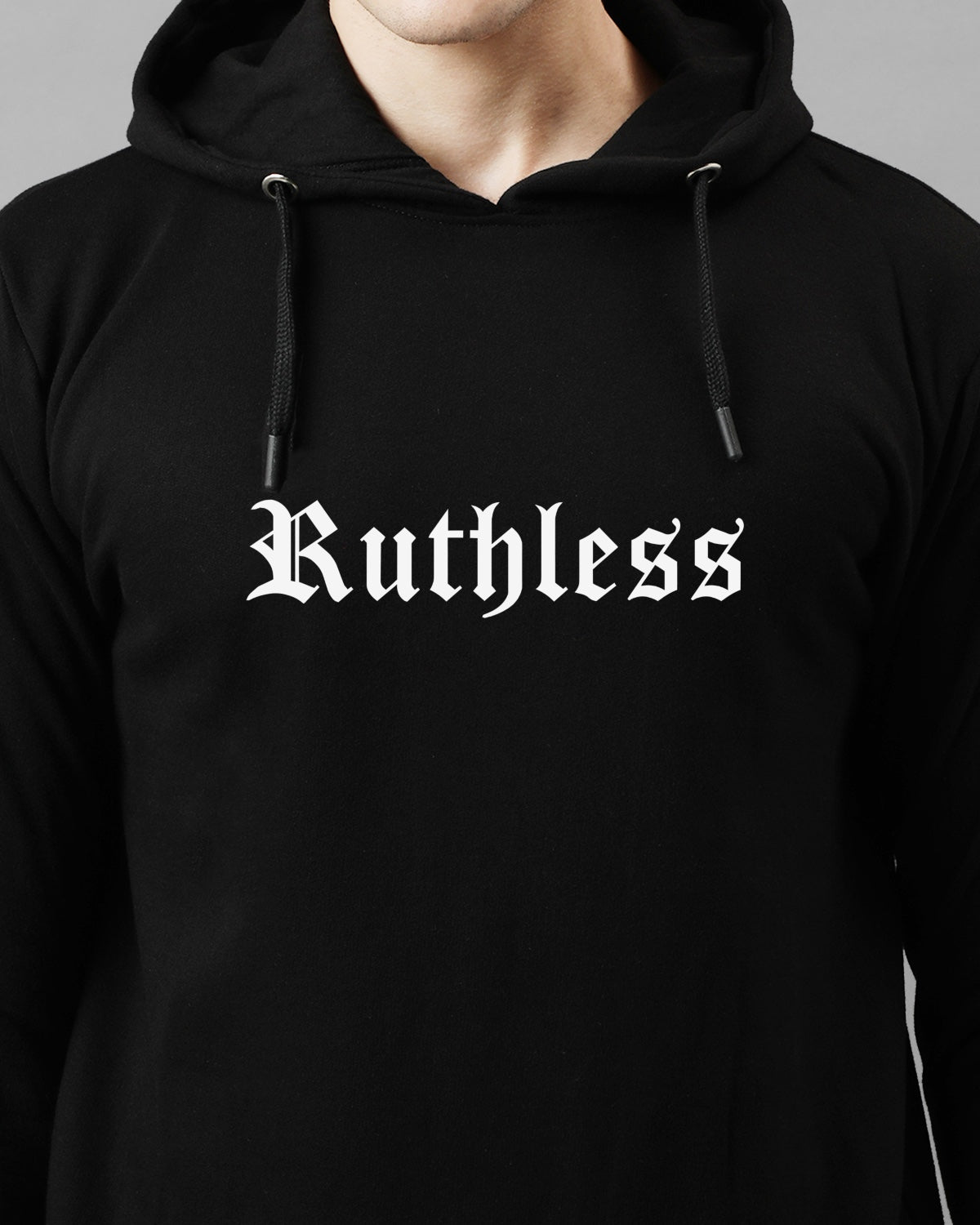 Men Black Printed Hoodie