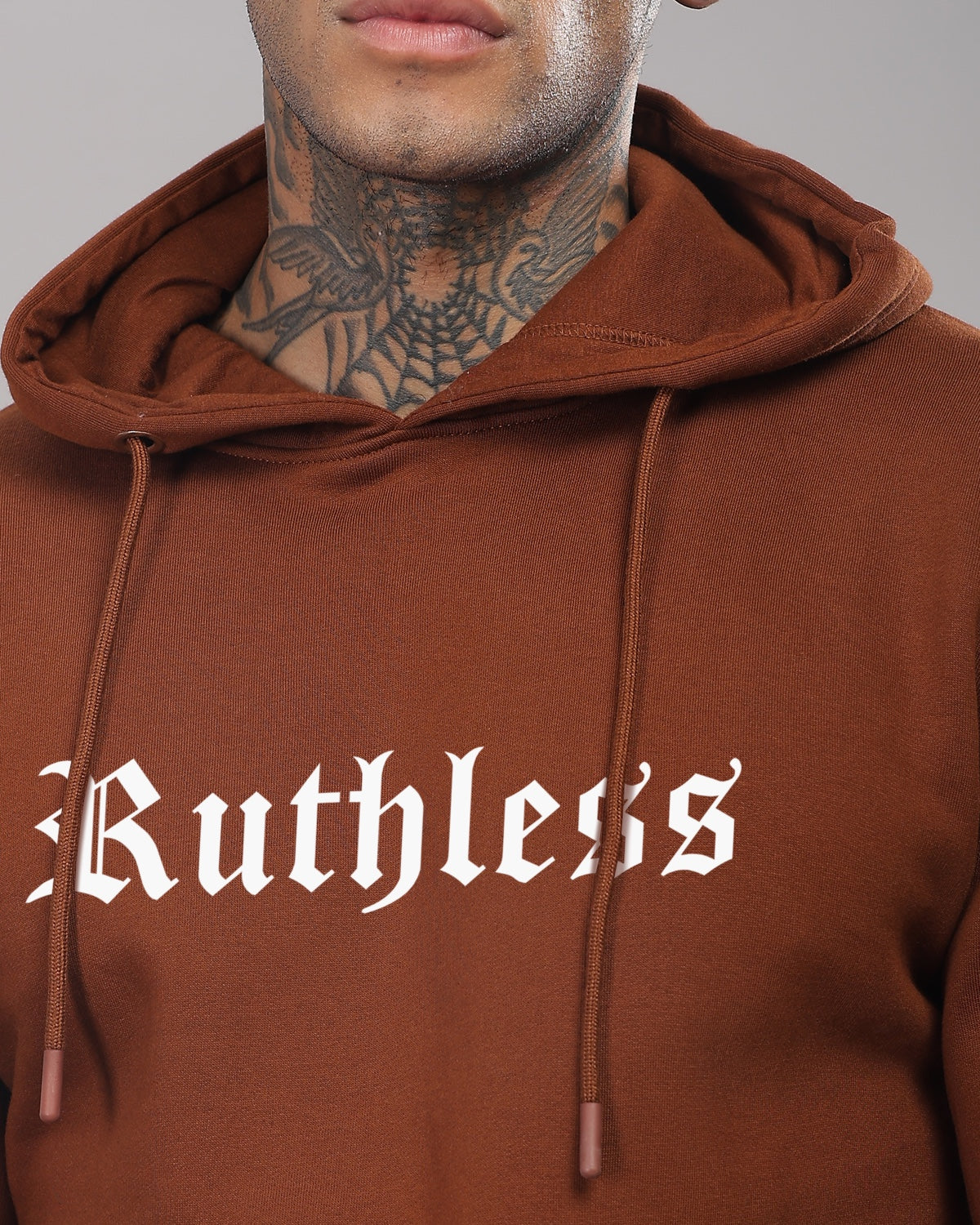 Men Downtown Brown Printed Hoodie