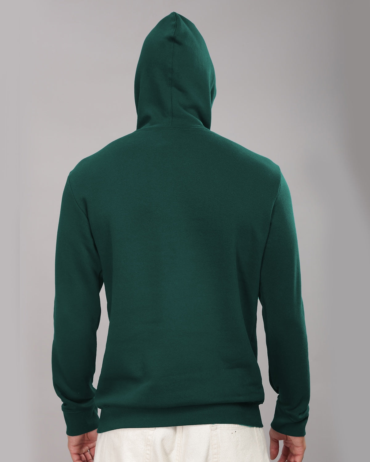 Men Green Printed Hoodie