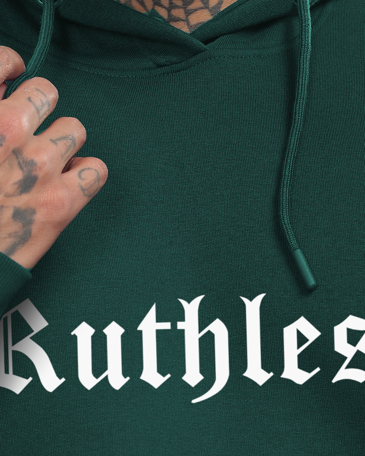 Men Green Printed Hoodie