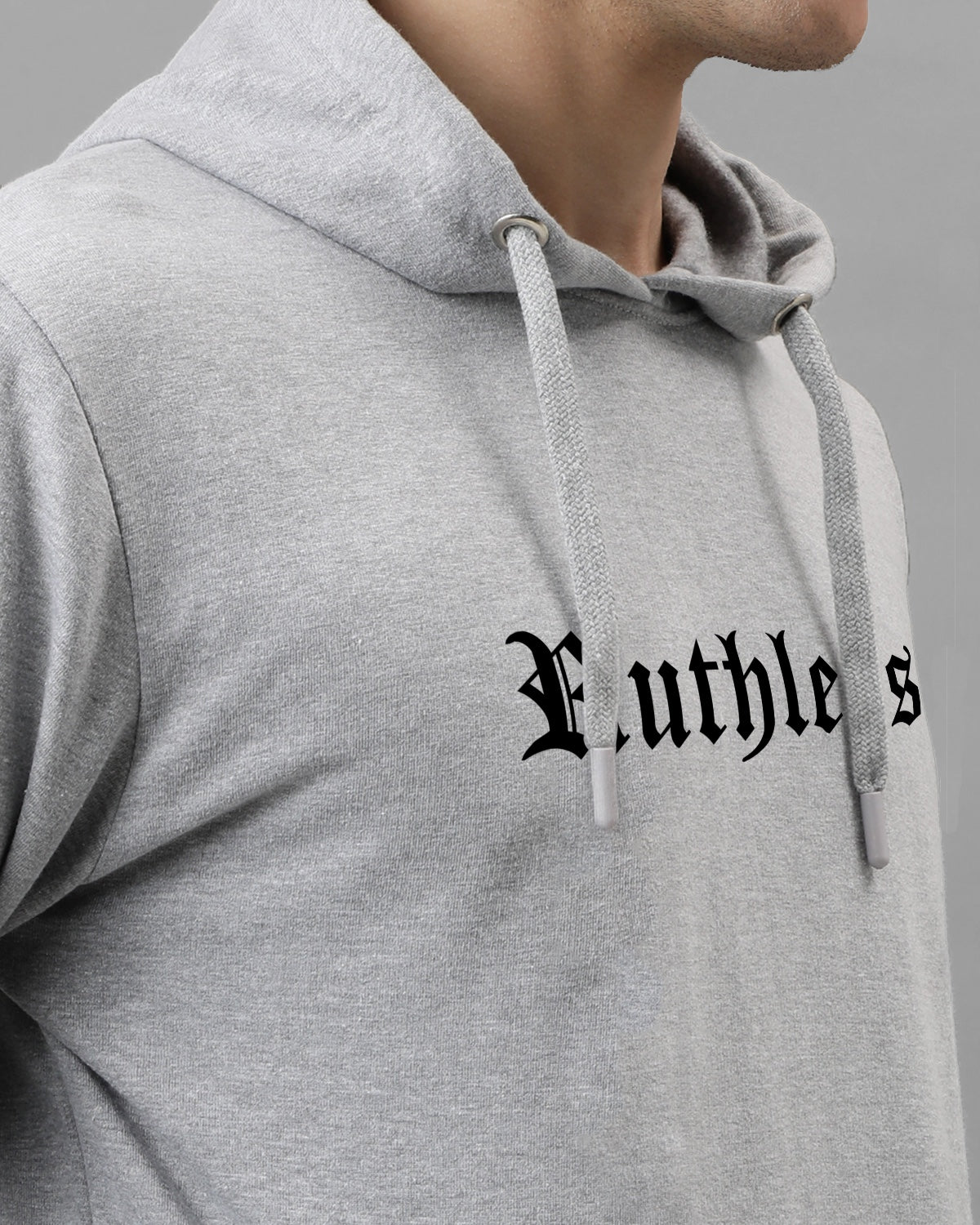 Men Grey Printed Hoodie