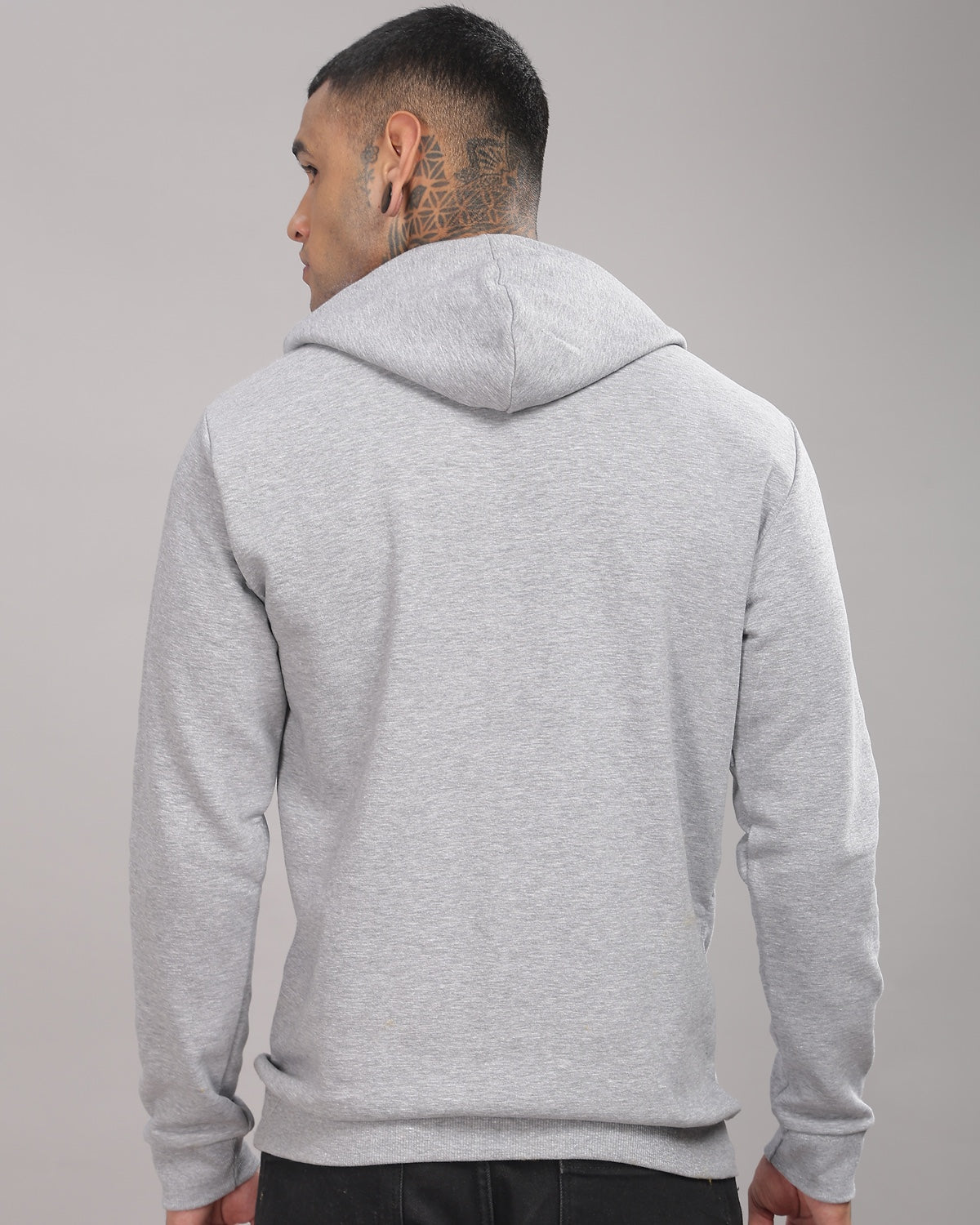 Men Grey Printed Hoodie