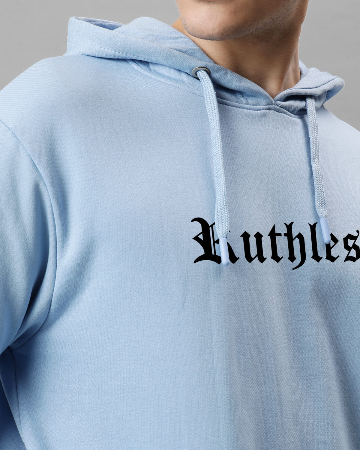 Men Printed Blue Hoodie