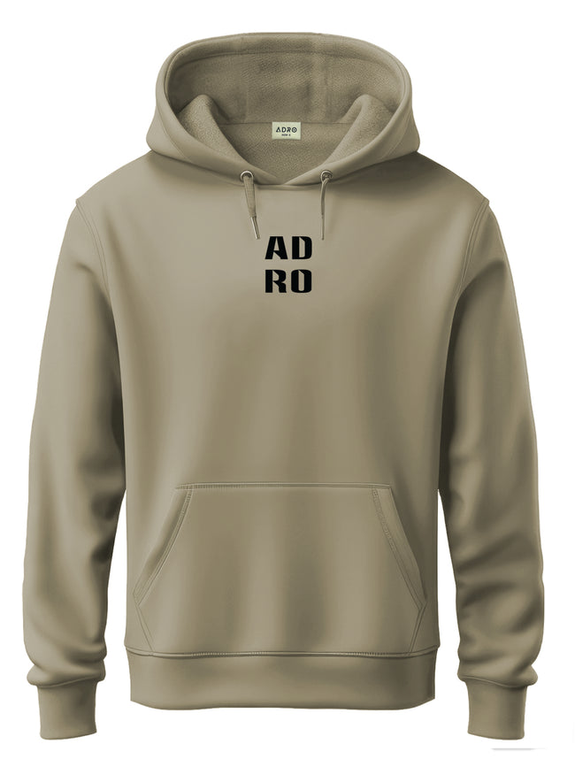 Men Beige Cotton Fleece Hoodie