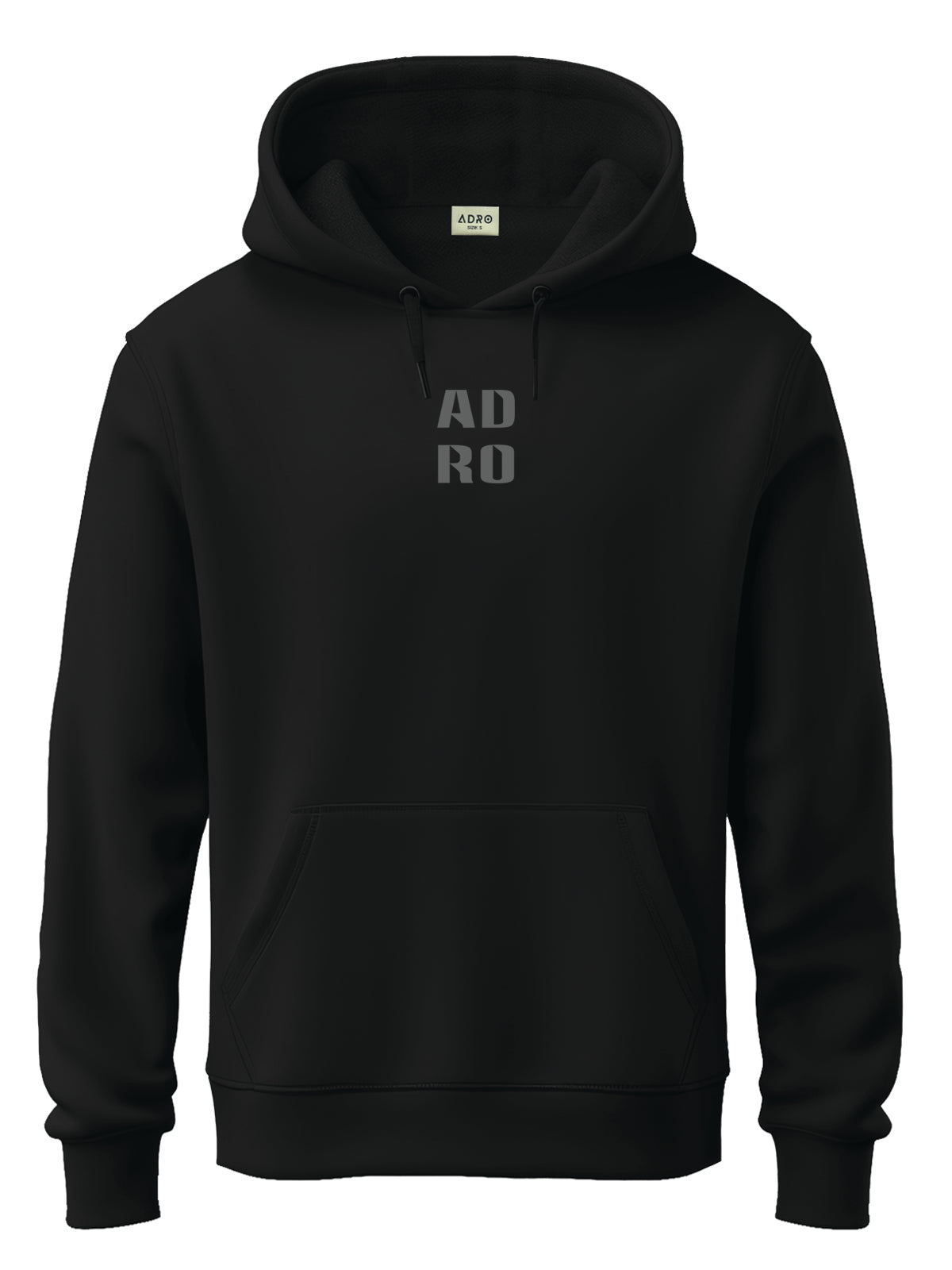 Men Black Cotton Fleece Hoodie