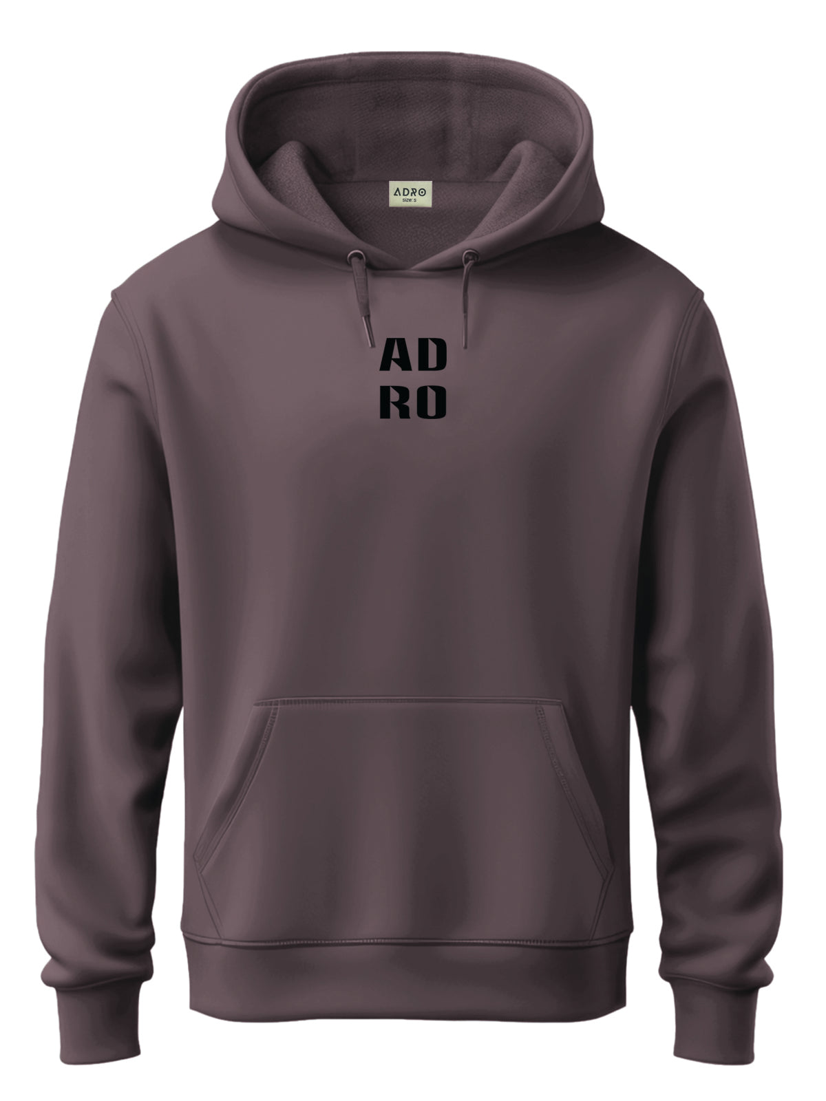 Men Mauve Cotton Fleece Hoodie