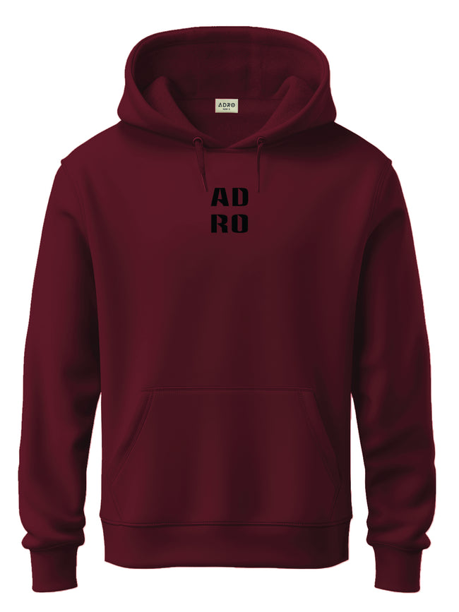 Men Maroon Cotton Fleece Hoodie