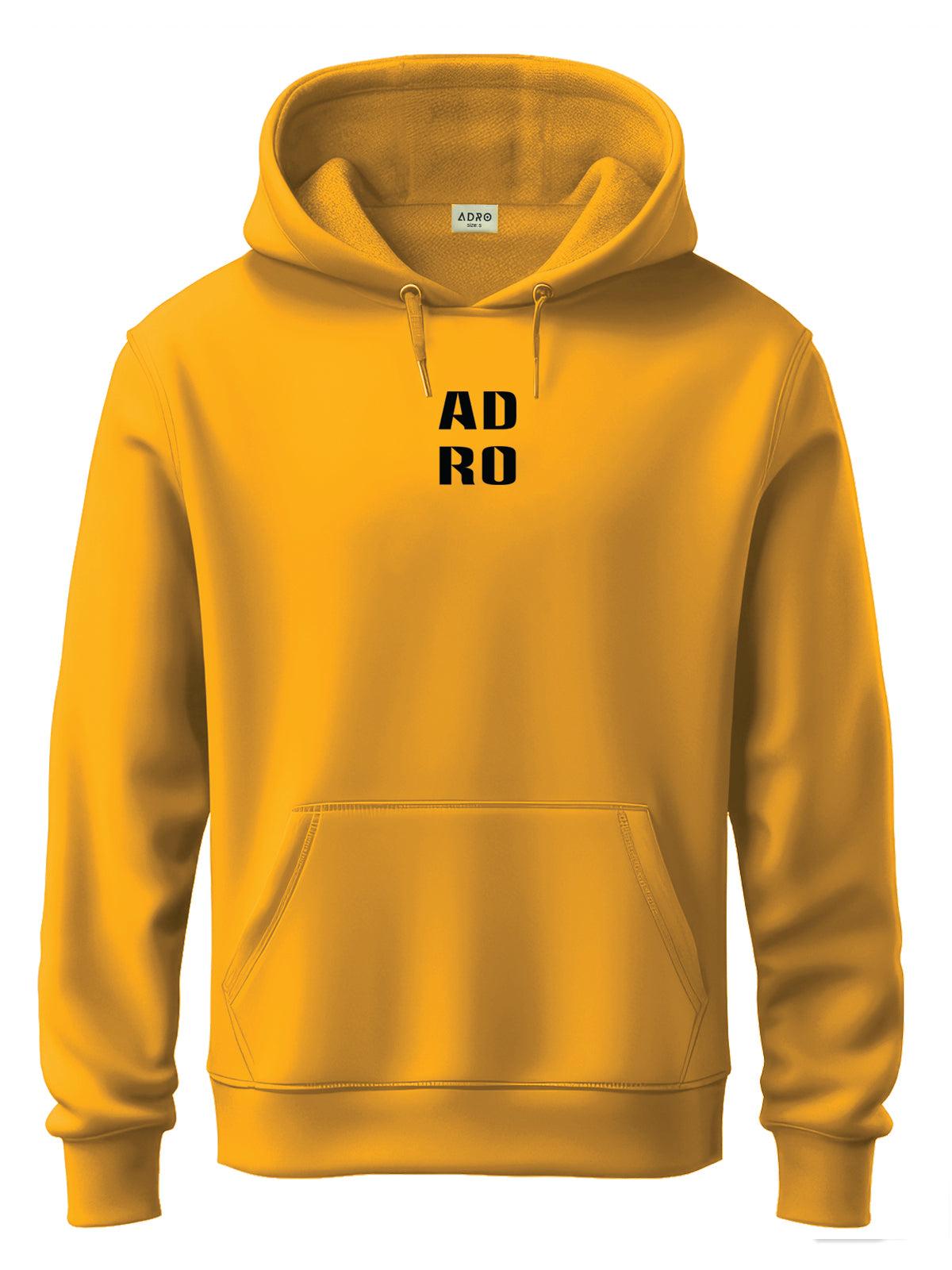 Men Mustard Cotton Fleece Hoodie