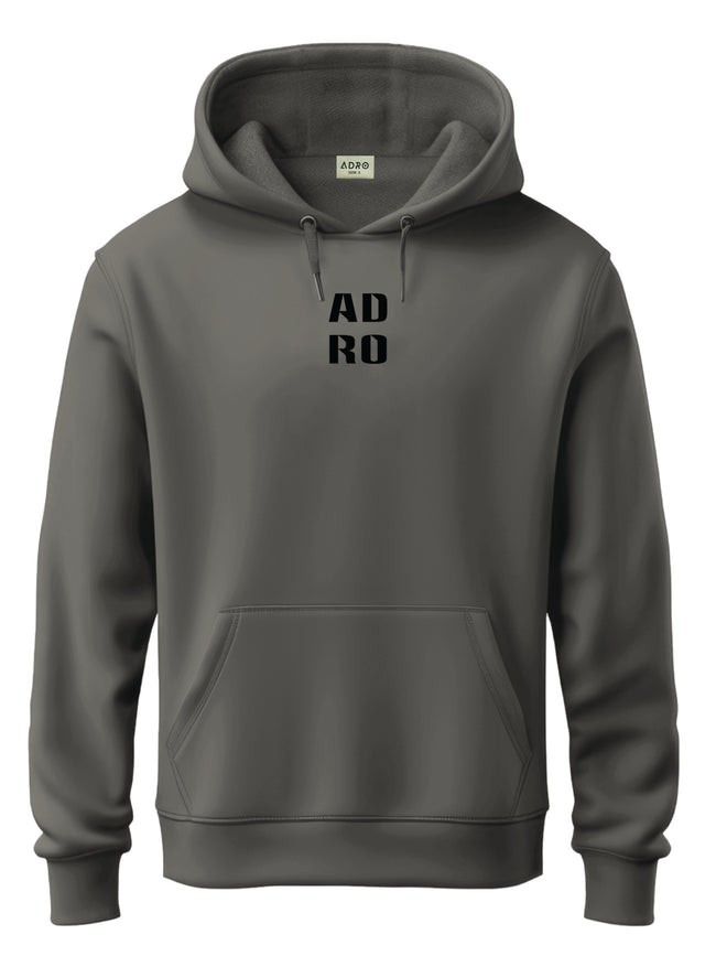 Men Grey Cotton Fleece Hoodie
