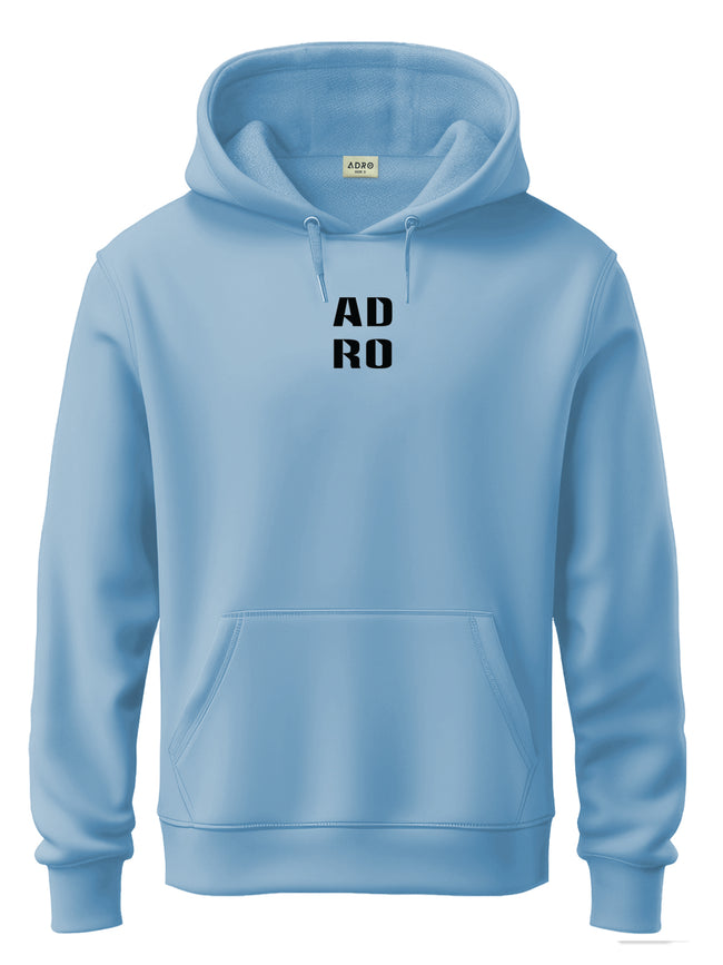 Men Blue Cotton Fleece Hoodie