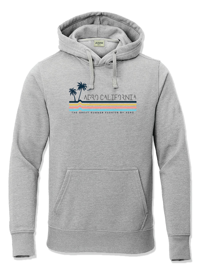 Men Grey Cotton Fleece Hoodie