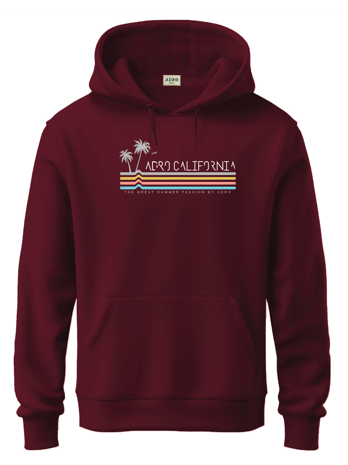 Men Maroon Cotton Fleece Hoodie