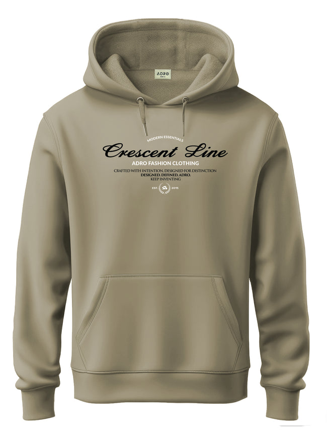Men Beige Cotton Fleece Printed Hoodie