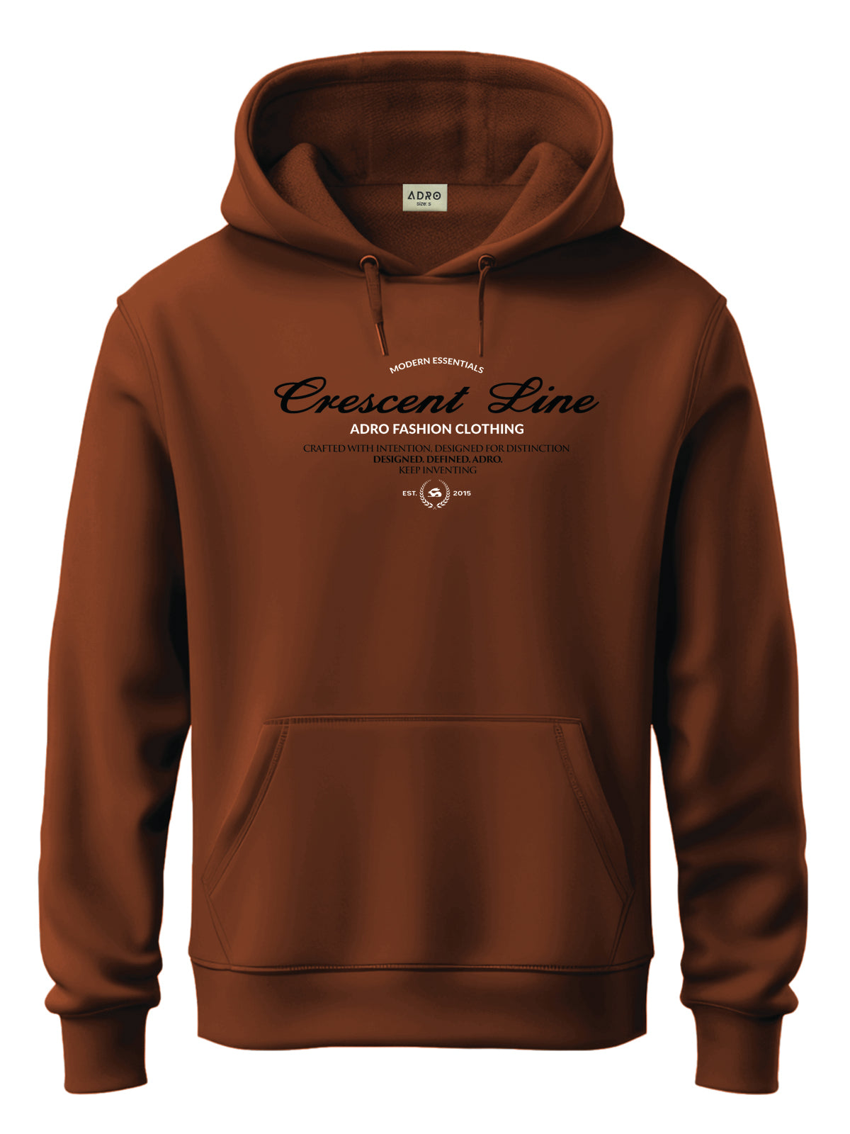 Men Brown Cotton Fleece Printed Hoodie