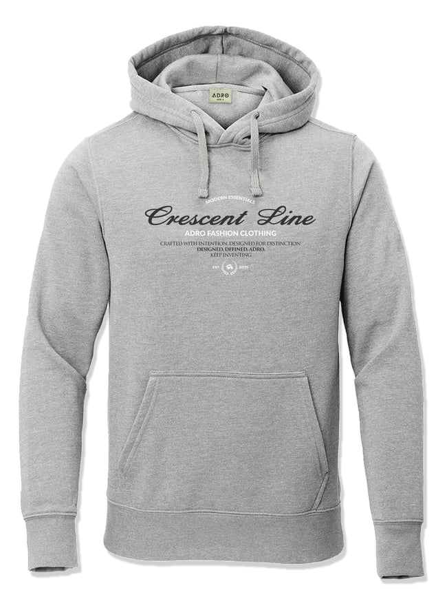 Men Grey Cotton Fleece Printed Hoodie