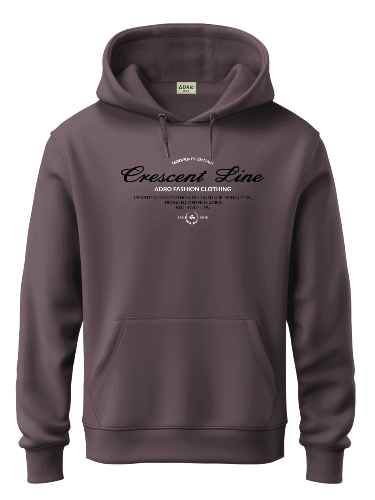 Men Mauve Cotton Fleece Printed Hoodie