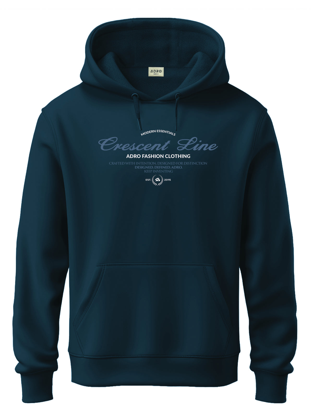 Men Teal Cotton Fleece Printed Hoodie