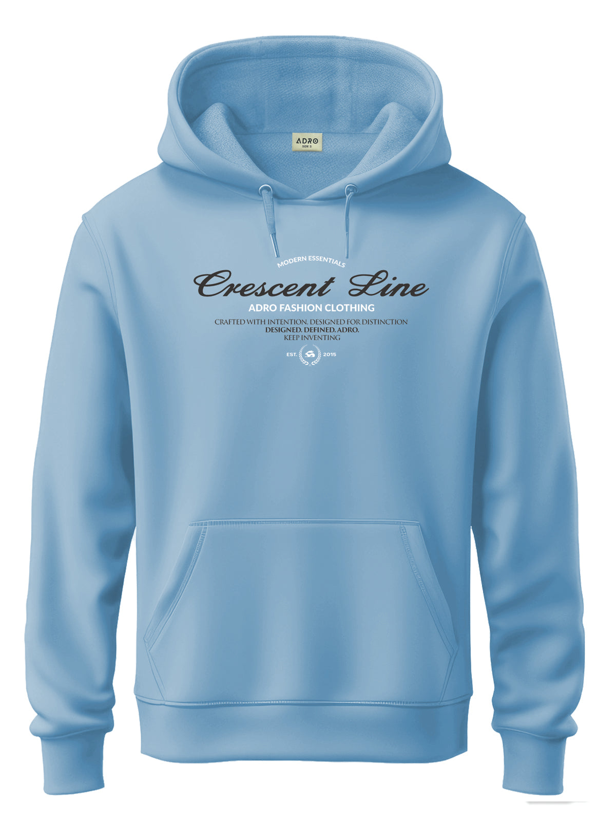 Men Blue Cotton Fleece Printed Hoodie