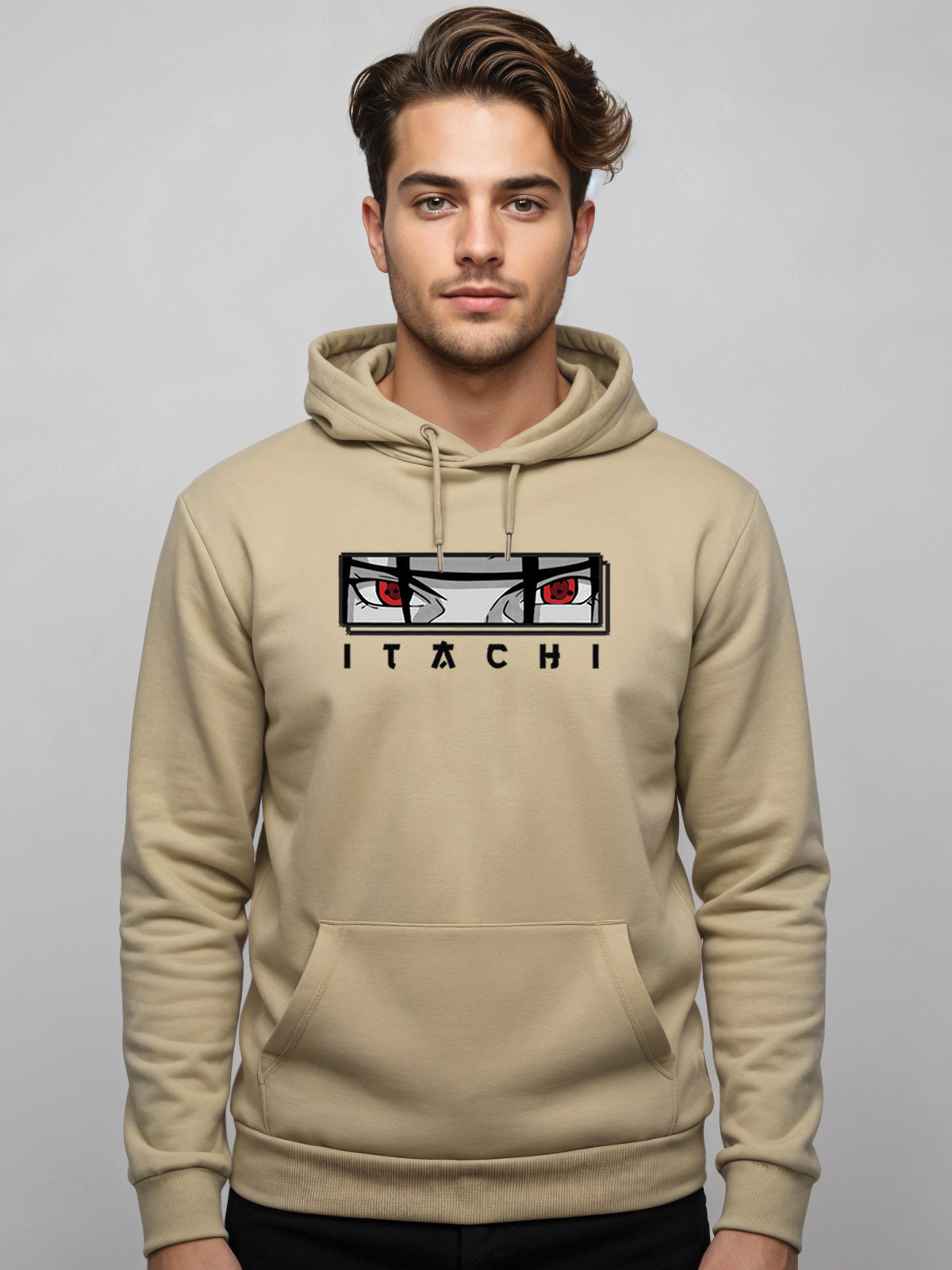 Men Beige Itachi Uchiha Hoodie