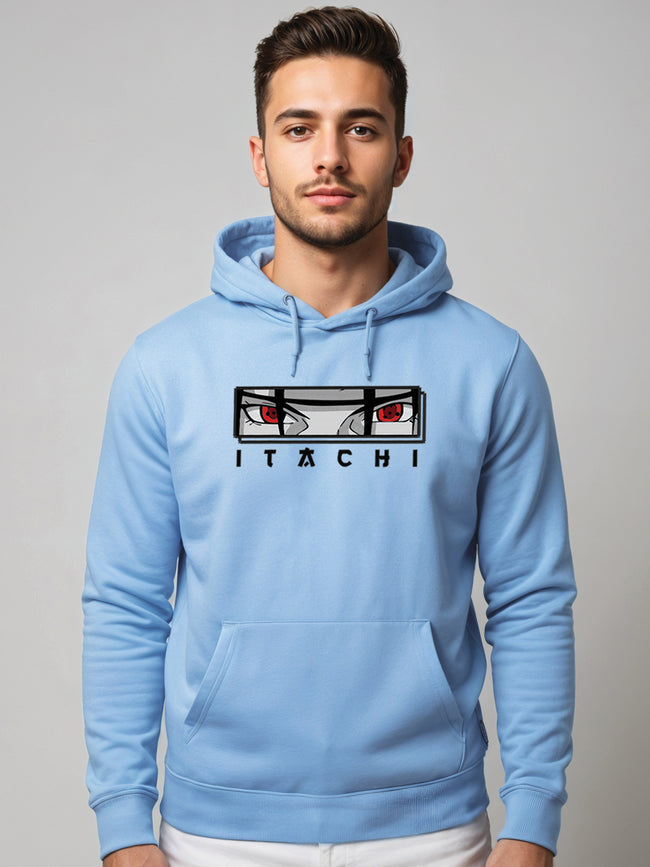 Men Blue Printed Hoodie