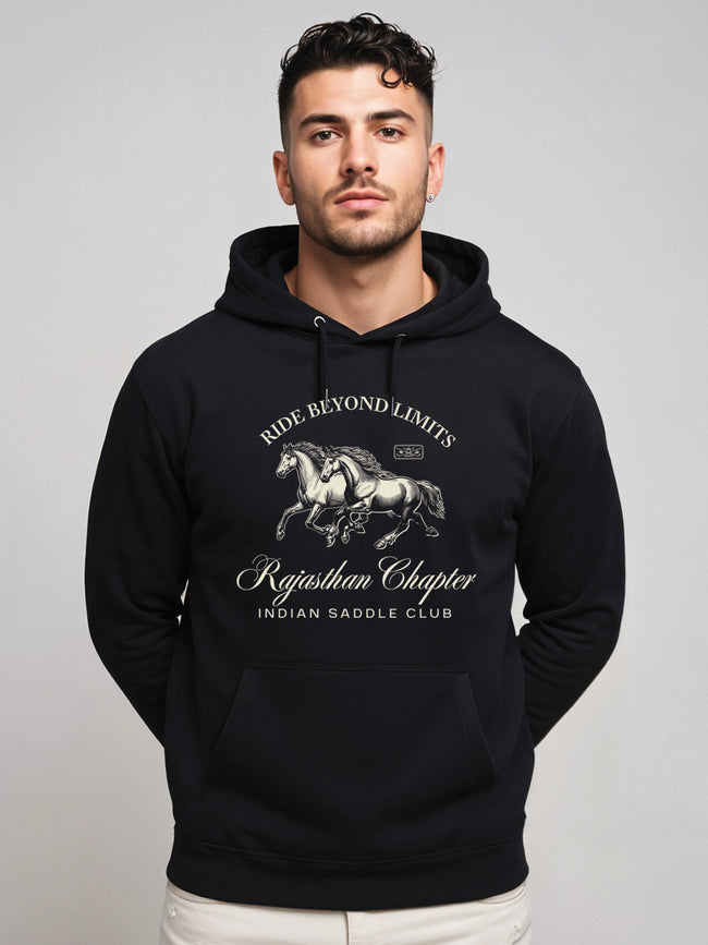 Men Black Printed Hoodie