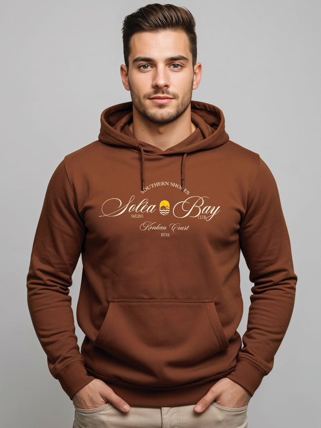 Men Brown Printed Hoodie