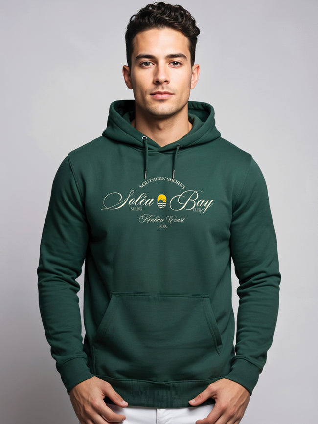 Men Green Printed Hoodie