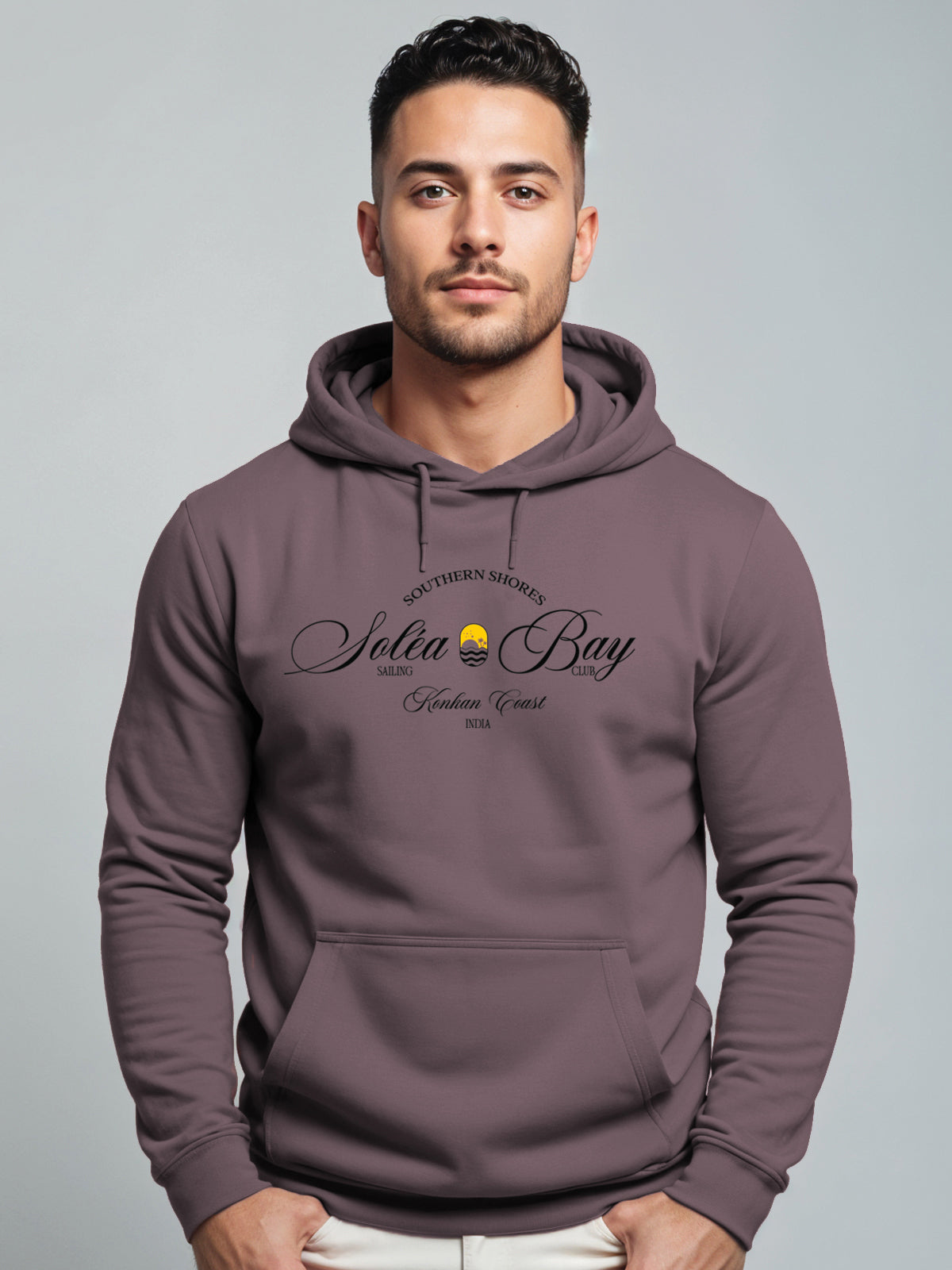 Men Lilac Printed Hoodie