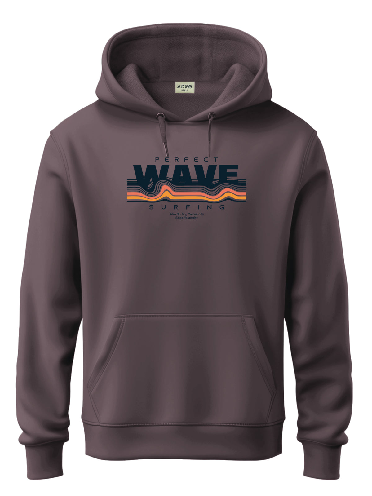 Men Mauve Cotton Fleece Printed Hoodie