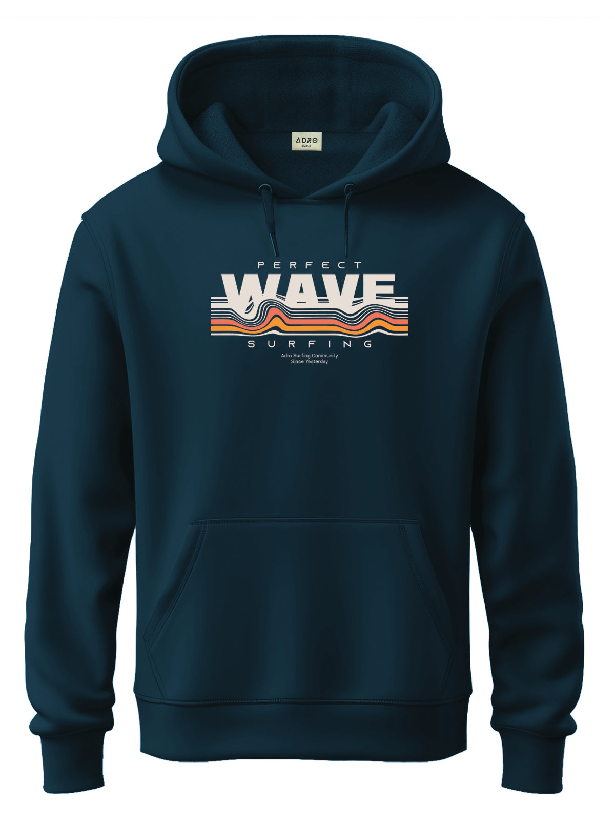 Men Teal Cotton Fleece Printed Hoodie