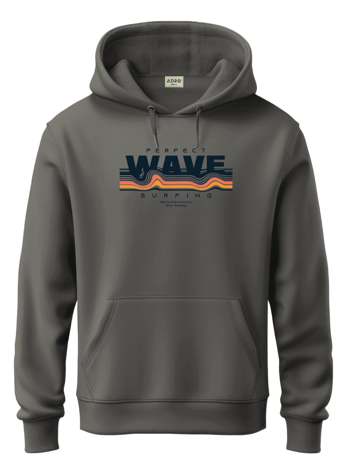 Men Grey Cotton Fleece Printed Hoodie