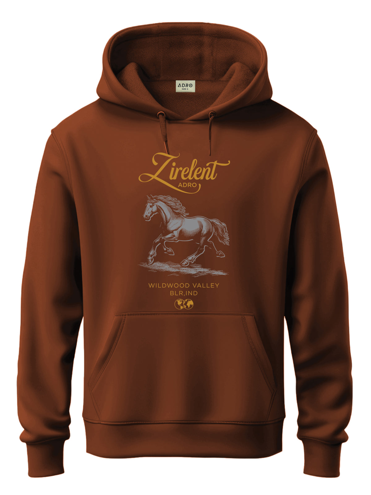 Men Brown Printed Hoodie