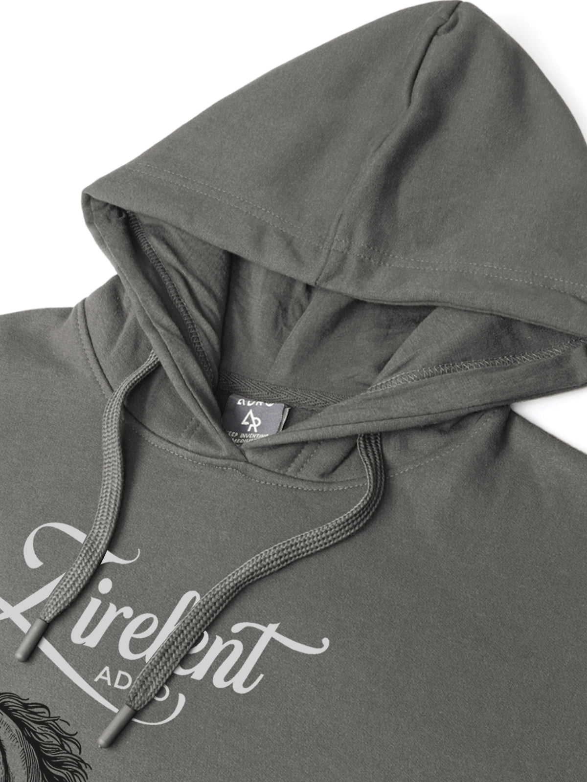 Men Grey Printed Hoodie