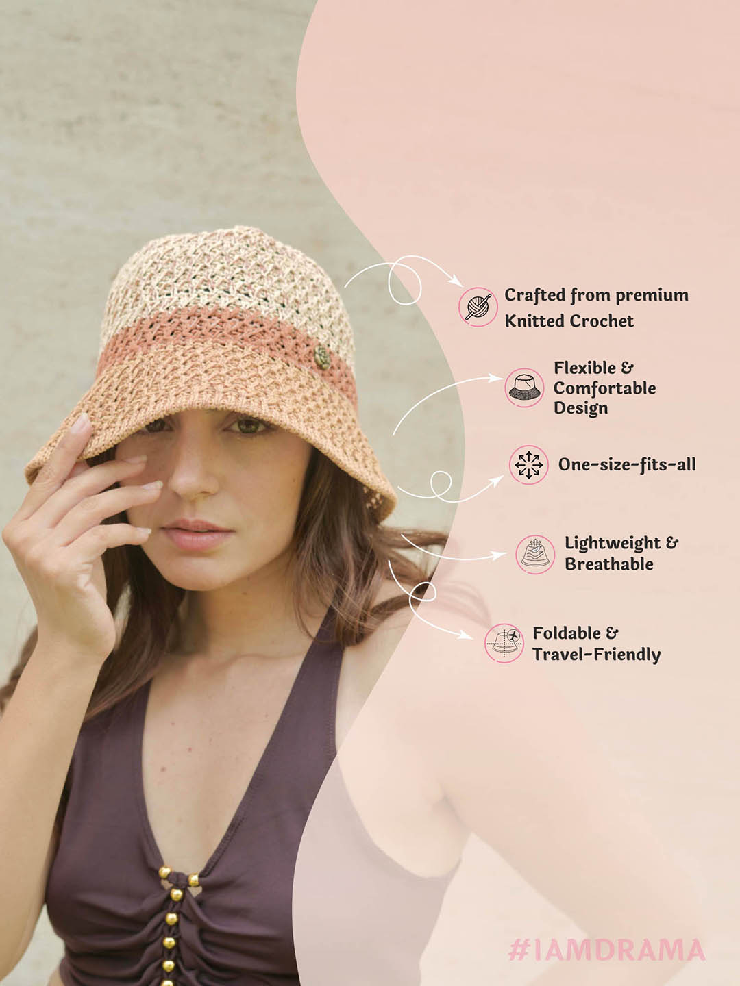 Multi Crochet Beach Bucket Hat