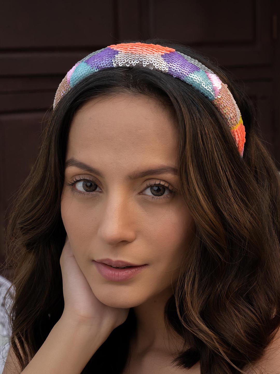 Women Pastel Camouflage Puff Hair Band