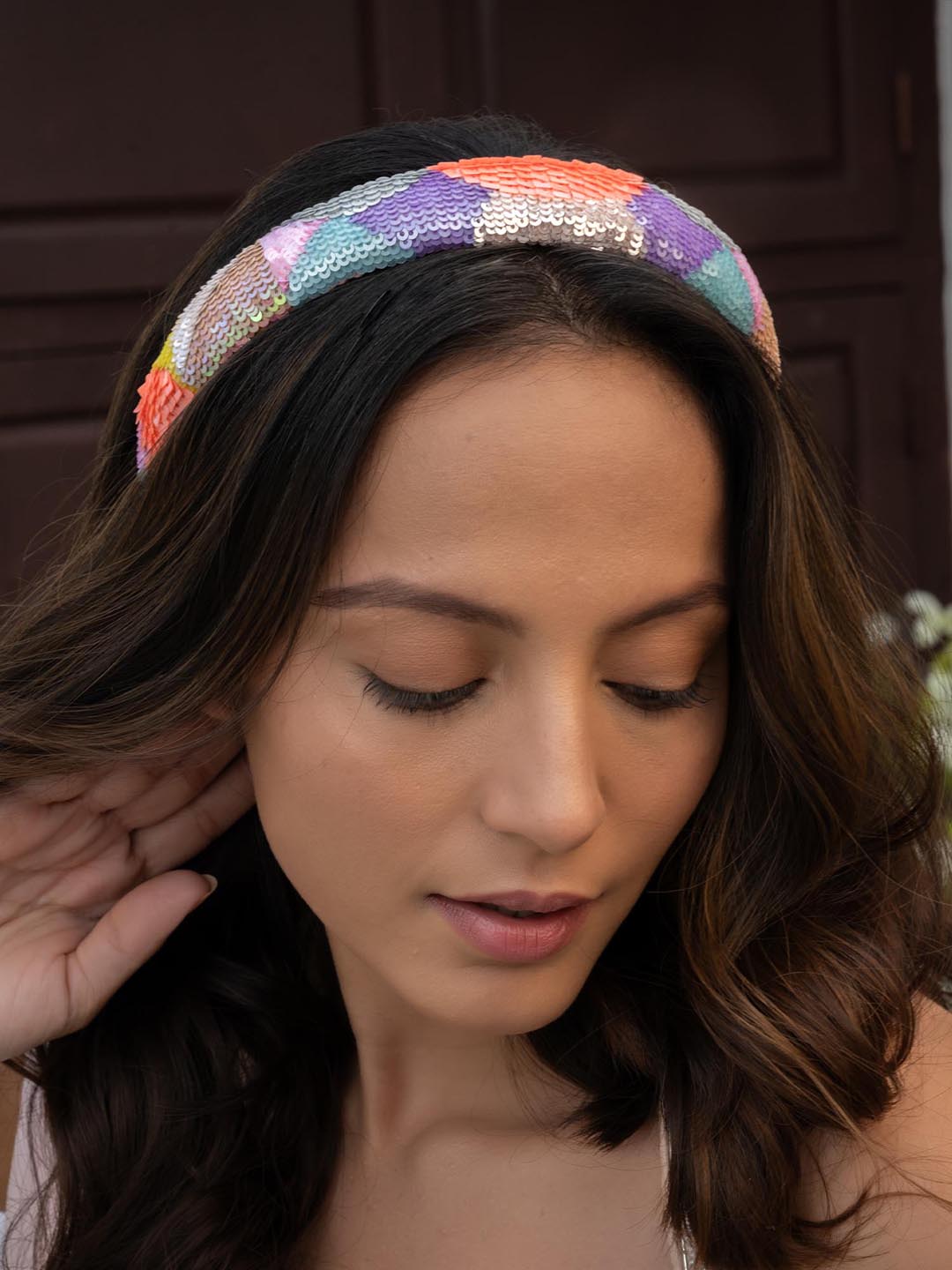 Women Pastel Camouflage Puff Hair Band
