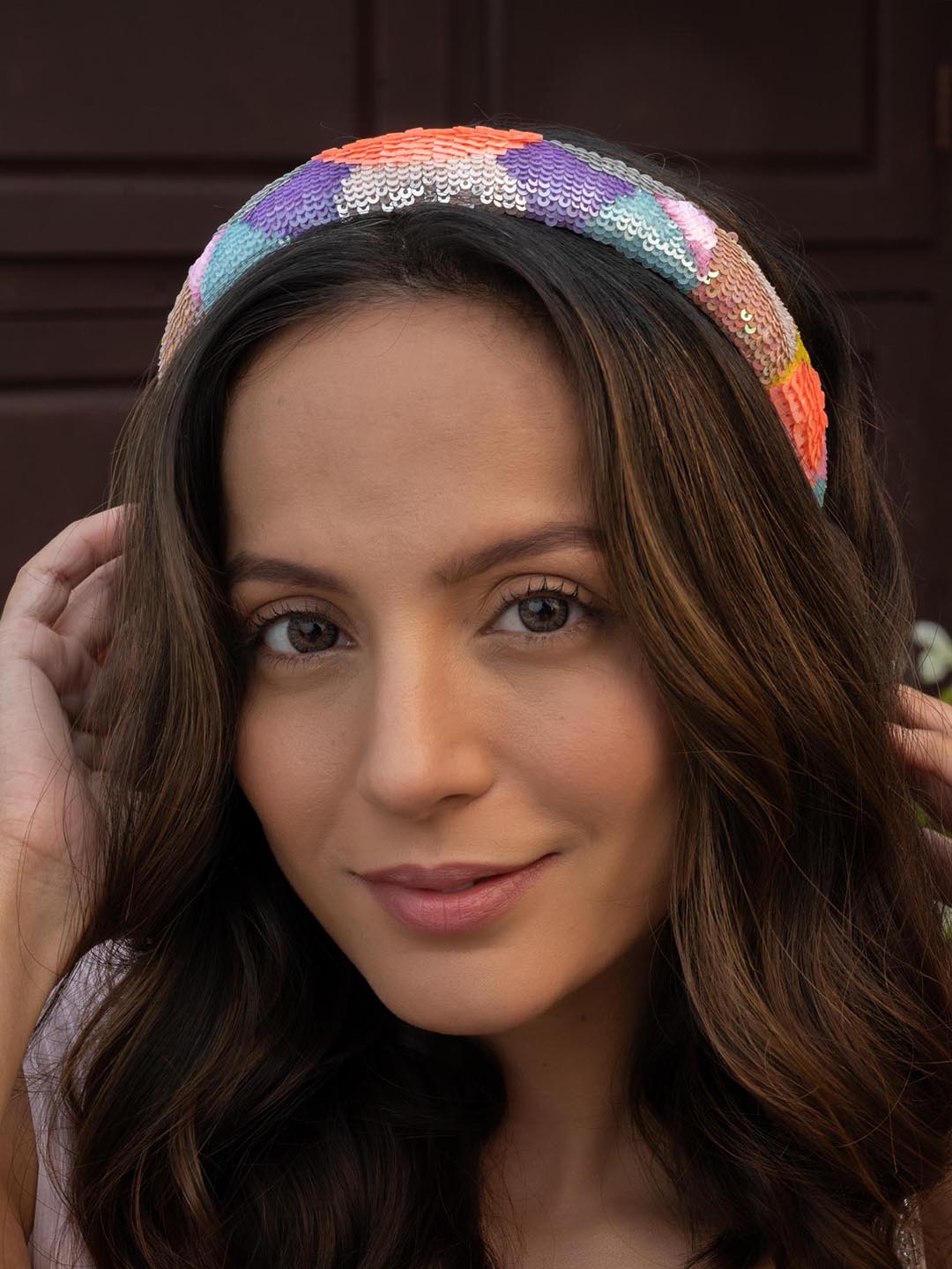 Women Pastel Camouflage Puff Hair Band