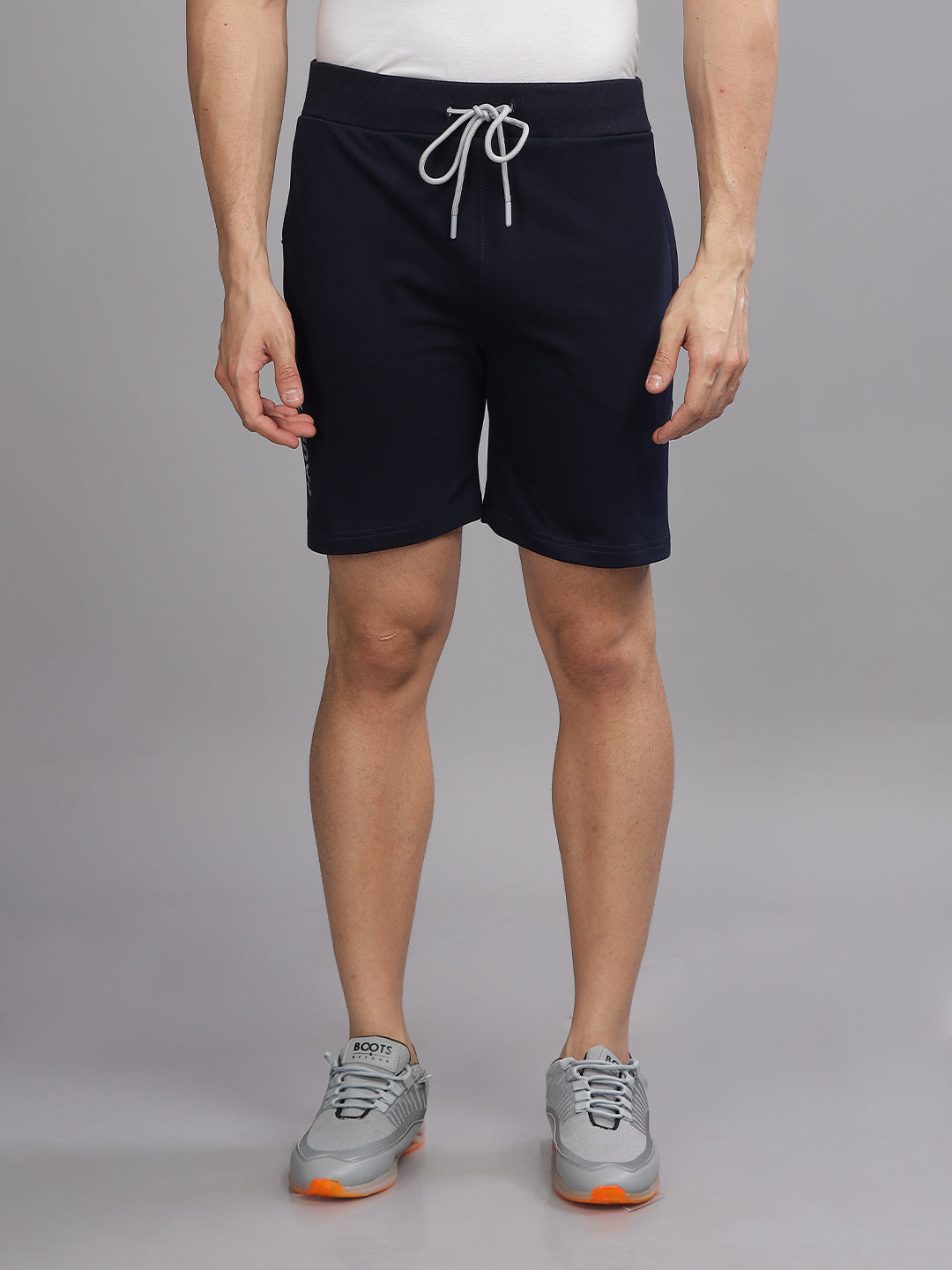 Men Terry Navy Shorts