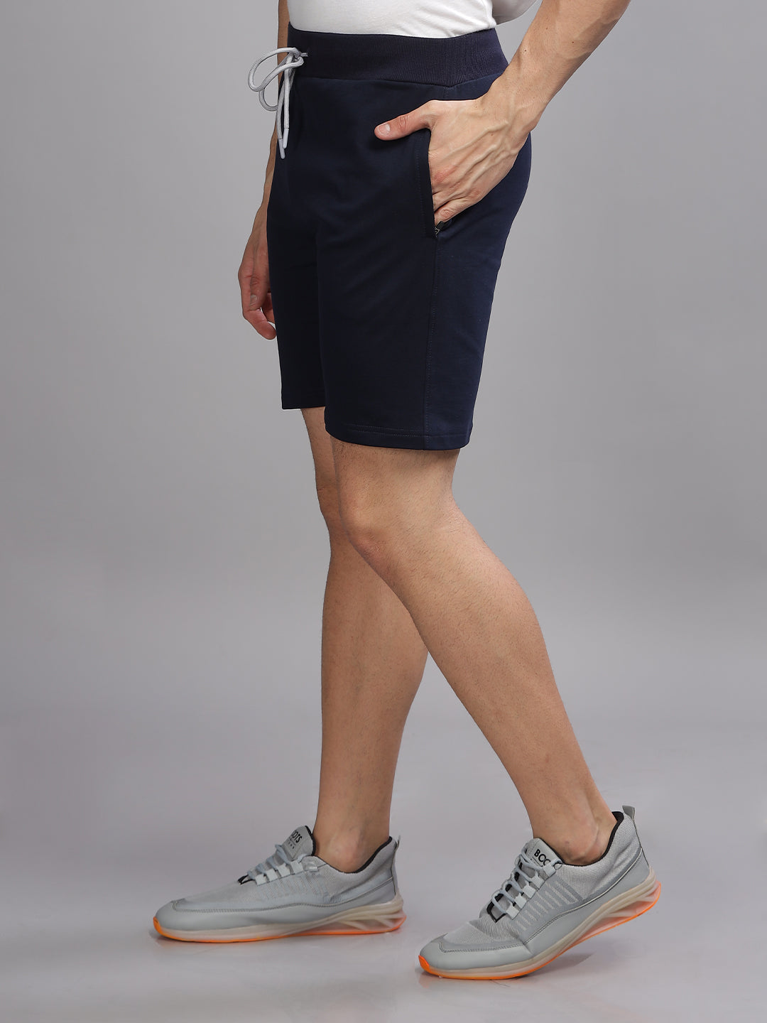 Men Terry Navy Shorts