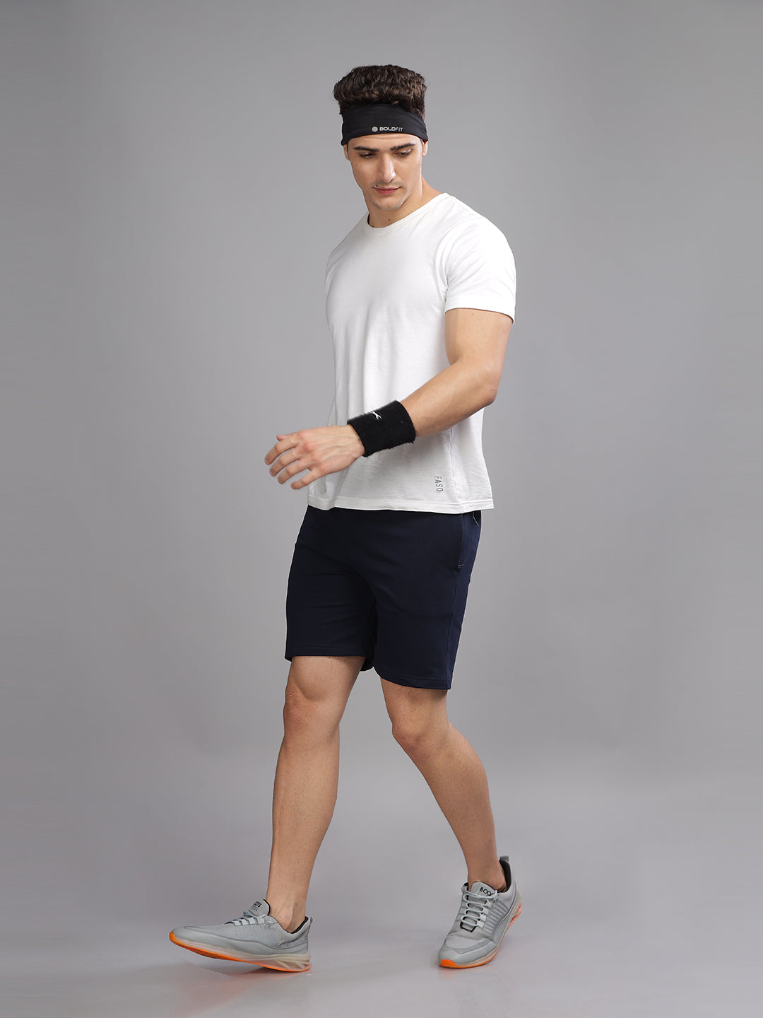 Men Terry Navy Shorts