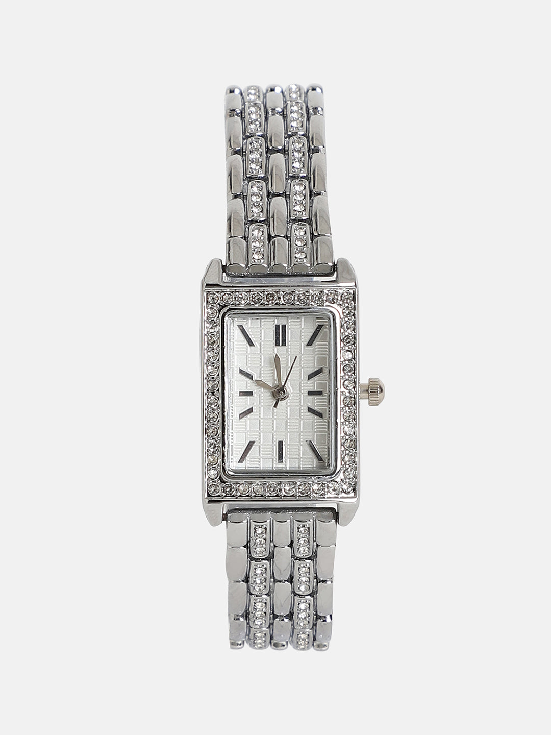 The Charle Rectangular Watch - Metallic Silver
