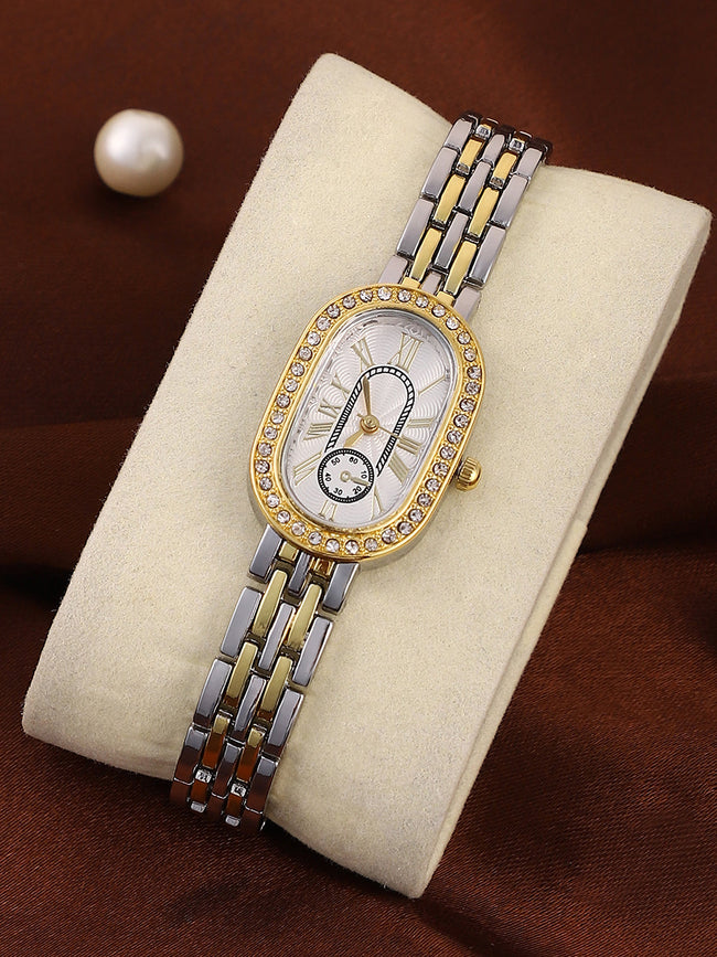 The Slim Vivienne Two-Dial Oblong Watch