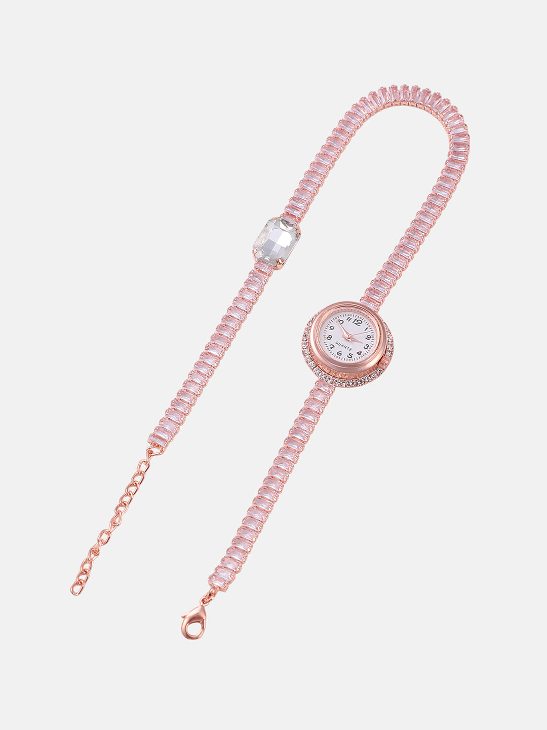 The Crystalized Wrap Round Watch - Rose Gold